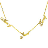 Name Necklace With Crystal Stainless Steel Personalized Multiple Name Necklace
