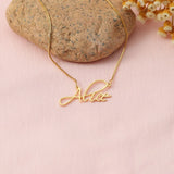 Name Necklace with Box Chain Stainless Steel Nameplate Choker Mothers Gift