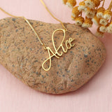 Name Necklace with Box Chain Stainless Steel Nameplate Choker Mothers Gift