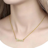 Personalized Diamond Name Necklace Stainless Steel Pendant