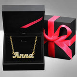 Personalized Diamond Name Necklace Stainless Steel Pendant