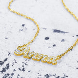 Personalized Diamond Name Necklace Stainless Steel Pendant