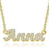 Personalized Diamond Name Necklace Stainless Steel Pendant