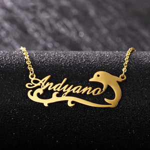 Personalized Dolphin Pendant Stainless Steel Necklace