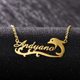 Personalized Dolphin Pendant Stainless Steel Necklace