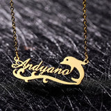 Personalized Dolphin Pendant Stainless Steel Necklace