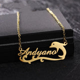 Personalized Dolphin Pendant Stainless Steel Necklace