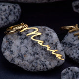 Vertical Name Earrings Women Stainless Steel Letter Drop Earrings