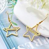 Personalized Name Earrings Star Shape Gift for Women