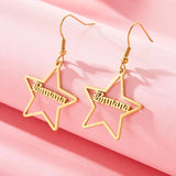 Personalized Name Earrings Star Shape Gift for Women