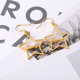 Personalized Name Earrings Star Shape Gift for Women