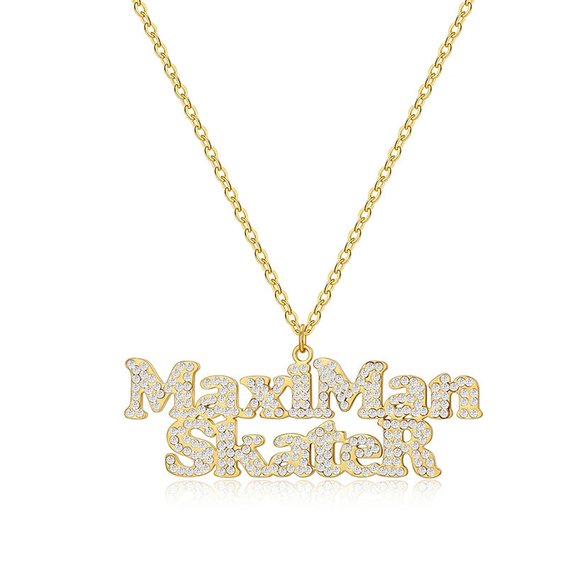 Women's Plated Nameplate Chain Necklace Personalized Birthday Gift