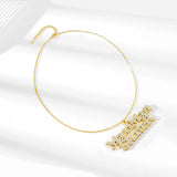 Women's Plated Nameplate Chain Necklace Personalized Birthday Gift