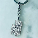 Custom Photo Engraved Stainless Steel Keychain - Family Gift