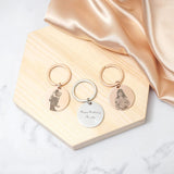 Personalized Family Key Chain Engrave Photo Text Name Plate Anime Jewelry Gift