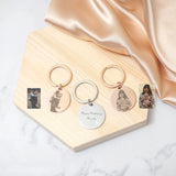 Personalized Family Key Chain Engrave Photo Text Name Plate Anime Jewelry Gift