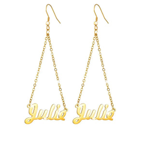 Personalized Name Chain Earrings Plated Women Party Gift
