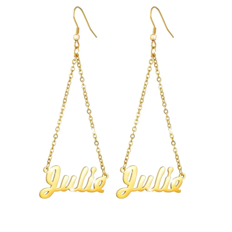 Personalized Name Chain Earrings Plated Women Party Gift