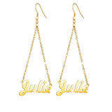 Personalized Name Chain Earrings Plated Women Party Gift