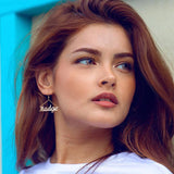Personality Dangle Name Earrings Stainless Steel Rose Chain Nameplate Jewelry