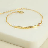 Personalized Bar Bracelet,Custom Name Stainless Steel Bracelet