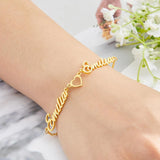 Custom Heart Anklet Personalized Name Bracelet 18K Plated
