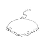 Custom Heart Anklet Personalized Name Bracelet 18K Plated