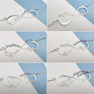 Personalized Pendant Name Necklace Infinity Stainless Steel Chain