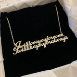 Love Letter Pendant Necklace Stainless Steel Chain Gift