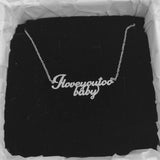 Love Letter Pendant Necklace Stainless Steel Chain Gift