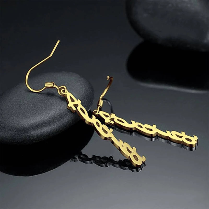 Custom Name Drop Earrings for Women