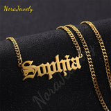 Personalized Name Necklace Stainless Steel Letter Choker Pendant