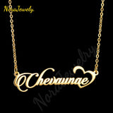 Personalized Letter Heart Necklace Pendant - Stainless Steel Name Necklace