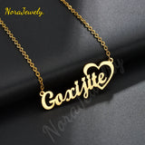 Personalized Letter Heart Necklace Pendant - Stainless Steel Name Necklace