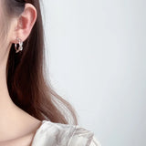 Mirror Silver Bowknot Earrings 925 Sterling Silver Hoop Earring
