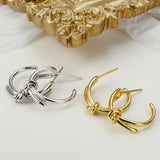 Mirror Silver Bowknot Earrings 925 Sterling Silver Hoop Earring