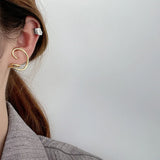 3D Geometric Studs Earrings 925 Silver Ins Dress Jewelry