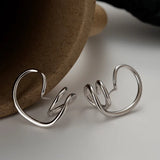 3D Geometric Studs Earrings 925 Silver Ins Dress Jewelry
