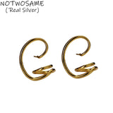 3D Geometric Studs Earrings 925 Silver Ins Dress Jewelry