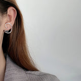 3D Geometric Studs Earrings 925 Silver Ins Dress Jewelry
