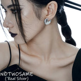 Silver Studs Earrings Mirror Design Personalized 925 Silver