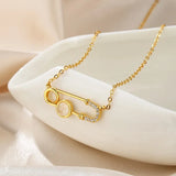 ZFSILVER S925 Sterling Silver Geometric Diamondset Necklace