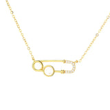 ZFSILVER S925 Sterling Silver Geometric Diamondset Necklace