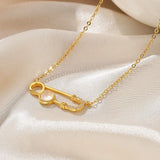 ZFSILVER S925 Sterling Silver Geometric Diamondset Necklace