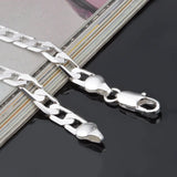 925 Silver Sideways Bracelet 6MM/8MM/10MM/12MM Men&Women Jewelry