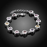 925 Silver Charm Bracelets Chain Crystal Stone Drop Jewelry For Women