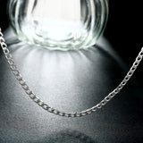925 Silver 4MM Full Sideways Chain Necklace 16-30 inches Wedding Jewelry