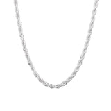 925 Silver 4mm Rope Chain Necklace 16-24 inch Wedding Charm Jewelry