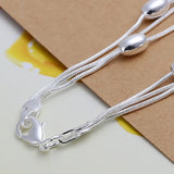 925 Sterling Silver Bead Bracelet Chain for Women Wedding Jewelry