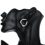 925 Silver Square Round 20mm Hoops Earrings Wedding Charm Jewelry